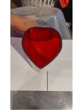 Unbranded Red Heart Shaped Glass Vase One Size